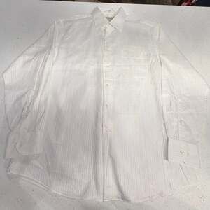 Tommy Bahama White Striped 100% Cotton Long Sleeve Button Down 16.5 34/35